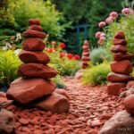 red landscape rocks for garden landscaping