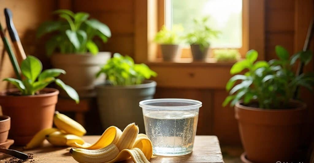 banana peel in water for plants